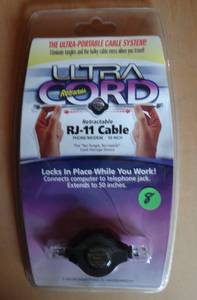lot 8 image: Ultra Cord RJ-11 Retractable Cable, 50  - NEW IN PACKAGE