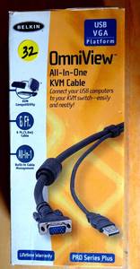 lot 32 image: BELKIN OMNIVIEW ALL IN ONE KVM CABLE - NEW IN BOX
