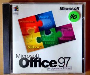 lot 40 image: Microsoft Office 97 Professional Edition SR1 w CD Key for Windows NT95 - CD CODE SCAMBLED FOR PIC