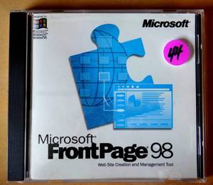 lot 44 image: VINTAGE Microsoft Front Page 98 Software PCComputer CDDisc Windows Key (Scrambled for pic only)