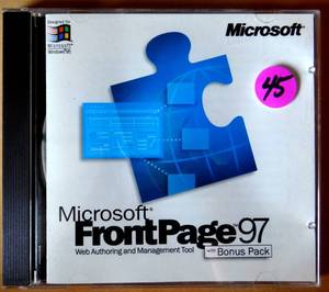lot 45 image: Microsoft FrontPage 97 w Bonus Pack (Windows) CD Keycode (Scrambled for pic only)