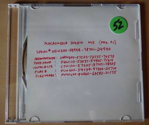 lot 52 image: Macromedia Studio MX - 5 programs with serial numbers - hand copied