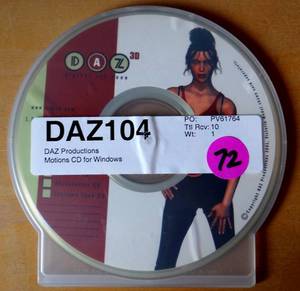 lot 72 image: DAZ 3D MOTIONS CD FOR WINDOWS