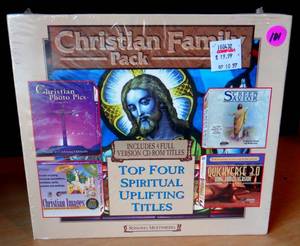 lot 101 image: CHRISTIAN FAMILY PACK SOFTWARE (4 cd roms)