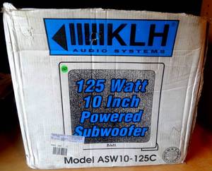 lot 127 image: KLH Audio Systems ASW10-125C Powered Amplified Subwoofer