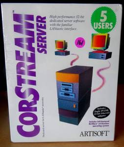 lot 161 image: VINTAGE ARTISOFT CorSTREAM SERVER SOFTWARE - 5 USERS