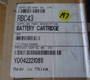 lot 197 image: NEW IN BOX - APC RBC43 Compatible Replacement Battery Cartridge $$$
