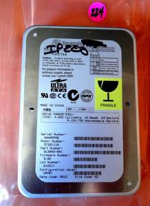 lot 224 image: SEAGATE ST32111A 2.1GB ULTRA ATA 4500RPM 3.5 HARD DRIVE $$$