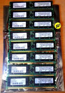 lot 227 image: (8X) SERVER RAM 16GB  8X 2GB 2RX4 DDR2 PC2-3200R DDR2-400 CL3