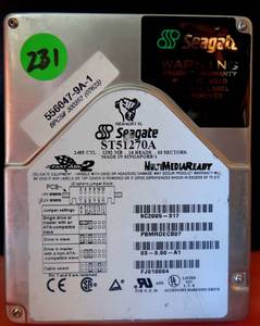 lot 231 image: Vintage Seagate 1282MB ST51270A 3.5 IDE Hard Drive