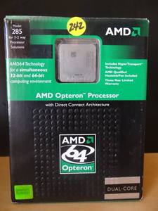 lot 242 image: AMD Opteron 285 2.6 GHz 2 x 1MB L2 Cache Socket 940 95W OSA285CBBOX Processor - NIB