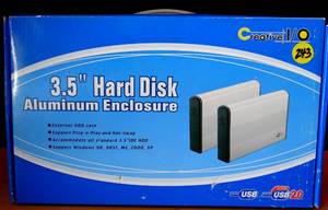 lot 243 image: New in Box - 3.5 HARD DISK ALUMINUM ENCLOSURE FOR EXTERNAL HARD DRIVE