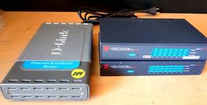 lot 244 image: Addtron Technology 10100Mbps Auto-Negotiation Network Switch (X2) & D-LINK Ethernet Broadband Router