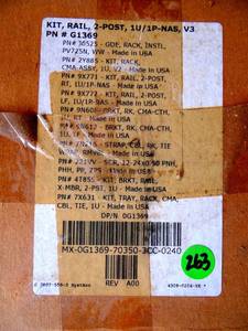 lot 263 image: G1369 - Dell 2-Post V3 Rail Rack Kit 1U NAS CUS Rack Mount - EBAY $149.95