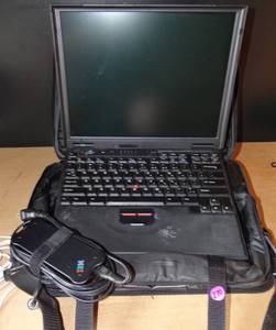 lot 270 image: IBM ThinkPad 600 Type 2645 Laptop W Power Cord & Leather Case