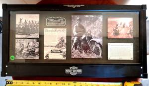 lot 36 image: CUSTOM HARLEY DAVIDSON SHADOWBOX DISPLAY - APPROX 12 X 24