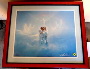 lot 48 image: BEAUTIFUL RELIGIOUS THEMED PRINT FRAMED UNDER GLASS