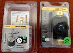 lot 51 image: LEGRAND TURNLOCK INDUSTRIAL PLUG AND OUTLET - NEW IN PACKAGE