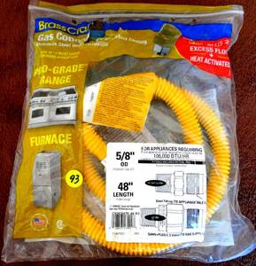 lot 93 image: Brasscraft - 58 OD 48 RANGEFURNACE Gas Connector