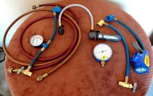 lot 95 image: ASSORTMENT OF PRESSURE GUAGES AND HOSES AS SHOWN