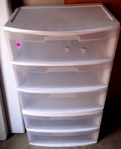 lot 119 image: PORTABLE 5 DRAWER STORAGE STANDUP