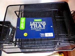 lot 136 image: PENGEAR MESH LETTER TRAY MULTI SHELF OFFICE STAND