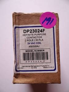 lot 191 image: Supco DP30242 - CONTACTOR 30A 24V 2 POLE - UNUSED IN BOX