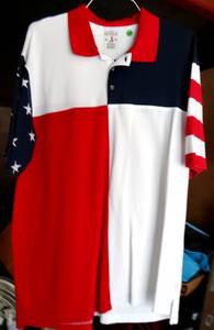 lot 203 image: RED HEAD BRAND CO PATRIOTIC GOLF STYLE MENS SHIRT - SIZE XL
