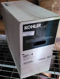 lot 5 image: KOHLER WHITE CIMARRON TANK WITH AQUAPISTON 4421-0 IN UNOPENED BOX AS SHOWN.