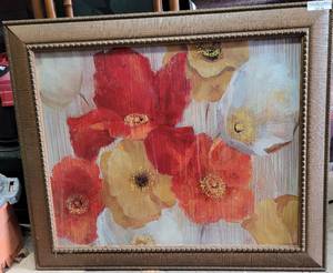 lot 45 image: LARGE SIZE KIRKLANDS FRAMED WALL ART AS SHOWN. APPROX. 26 x 36.