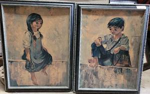lot 49 image: LOT OF 2 VINTAGE WALL ALL FRAMES AS SHOWN. (YOUR BID X 2)