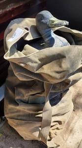 lot 80 image: LARGE SIZE MILITARY BAG FULL OF DUCK DECOYS AS SHOWN.