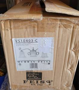 lot 7 image: MURRAY FEISS 3-LIGHT SCONCE WALL FIXTURE VS10403-C IN BOX AS SHOWN.