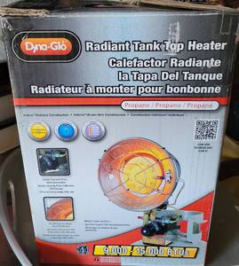 lot 24 image: PROPANE TANK TOP HEATER IN BOX AS SHOWN.