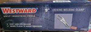 lot 130 image: WESTWARD 9 LOCKING WELDING CLAMP IN BOX AS SHOWN.