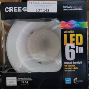 lot 143 image: CREED LED 6 RECESSED DOWNLIGHT IN BOX AS SHOWN.