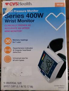 lot 144 image: CVS SERIES 400W WRIST BLOOD PRESSURE MONITOR IN BOX AS SHOWN.