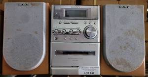 lot 147 image: SONY MICRO HIFI COMPONENT SYSTEM CMT-NE3 AS SHOWN.