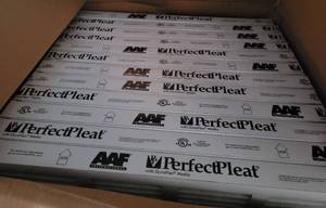 lot 154 image: AAF PERFECT PLEAT HC 18 x 25 x 2 AIR FILTERS AS SHOWN. BOX OF 12.