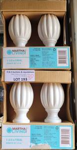 lot 193 image: LOT OF 2 NEW PAIRS OF MARTHA STEWART 1 38 FINIALS IN BOXES AS SHOWN. (YOUR BID X 2)