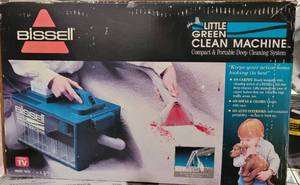 lot 202 image: BISSELL LITTLE GREEN CLEAN MACHINE MODEL 16532 IN BOX AS SHOWN.