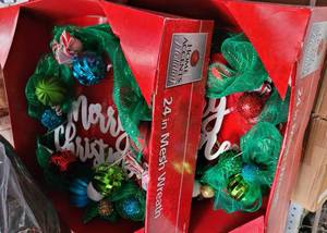 lot 230 image: LOT OF 2 HOLIDAY 24 MESH WREATHS IN PACKAGES AS SHOWN. (YOUR BID X 2)