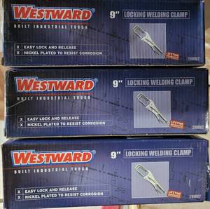 lot 232 image: LOT OF 3 NEW WESTWARD 9 LOCKING WELDING CLAMPS IN BOXES AS SHOWN. (YOUR BID X 3)