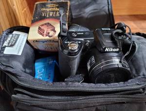 lot 261 image: NIKON COOLPIX L110 DIGITAL CAMERA PLUS VINTAGE CHROMAT-O-SCOPE VIEWER AND MORE AS SHOWN.