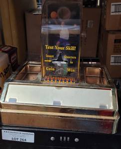 lot 264 image: VINTAGE TEST YOUR SKILLS BASKETBALL COIN GAME PLUS MONEY BOX AS SHOWN.