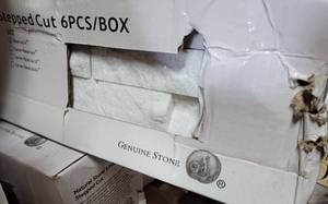 lot 268 image: LOT OF 4 BOXES OF NATURAL STONE 6 X 24 LEDGER PANELS IN COLOR SHOWN. (YOUR BID X 4)