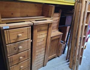 lot 275 image: SOLID WOOD CHILD CAPTAINS BED SET IN STYLE, COLOR, AND CONDITION SHOWN.