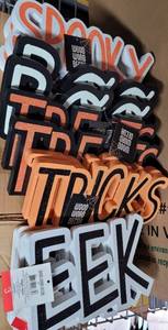 lot 302 image: LOT OF 12 NEW HALLOWEEN RELATED WOOD WORD DECOR AS SHOWN. (YOUR BID X 12)