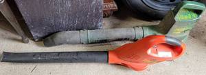lot 331 image: BLACK & DECKER CORDLESS BROOM WITH BATTERY AS SHOWN. NO CHARGER. PLUS WEEDEATER ELECTRIC BLOWER. (YOUR BID X 2)
