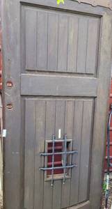 lot 340 image: WOOD DOOR WITH ACCESS WINDOW AS SHOWN.